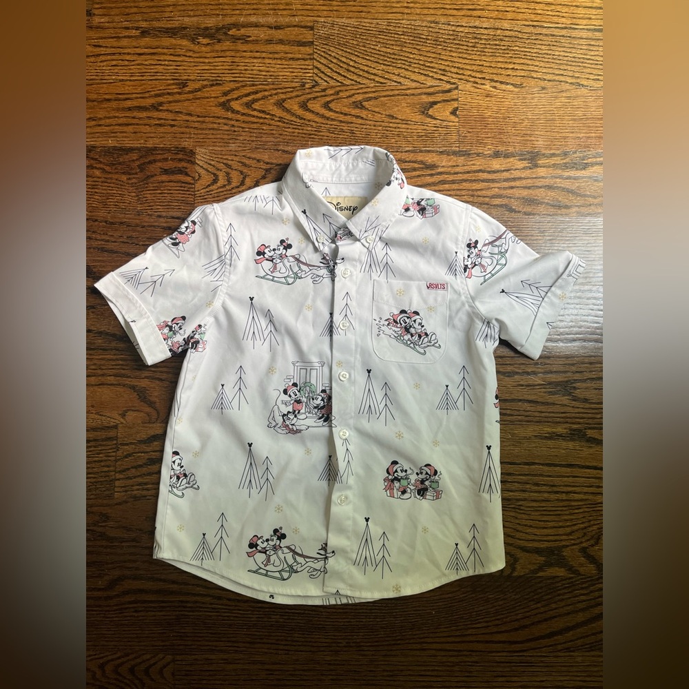 Disney x RSVLTS Holiday Collection boys shirt Sz. 5 Mickey Mouse limited edition